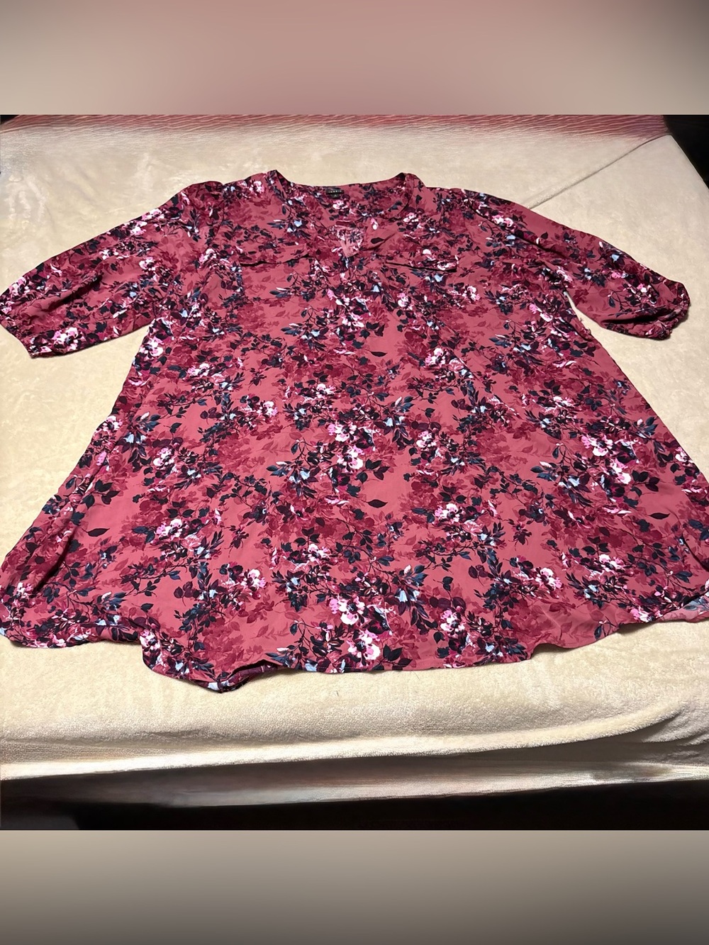 torrid Rose Pink Floral Long-Sleeve Blouse